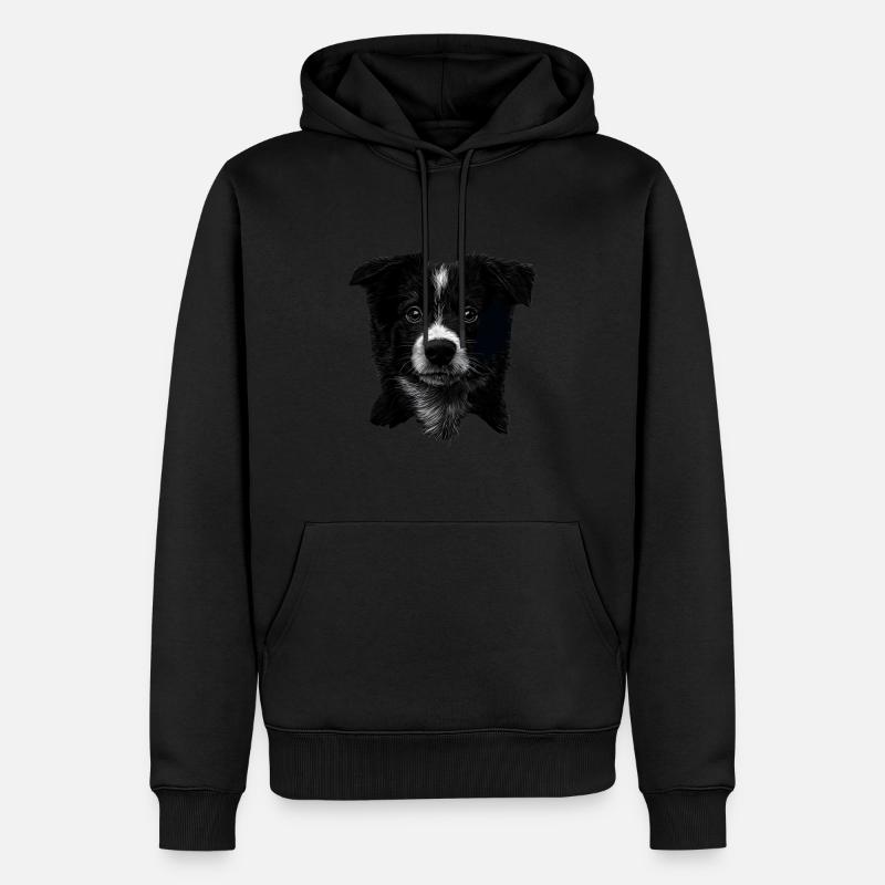 Border Collie - Männer Premium Bio Hoodie - Schwarz