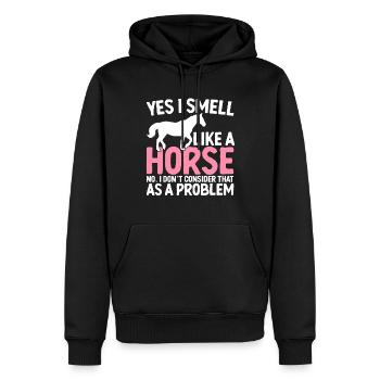 Yes I Smell Like A Horse Horse Lover Horse Farm - Men’s Premium Organic Hoodie - black - Front - Nico (187cm)
