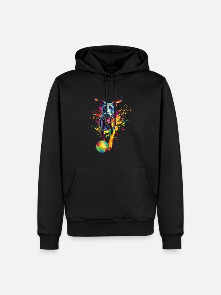 Windhund - Männer Premium Bio Hoodie - Schwarz
