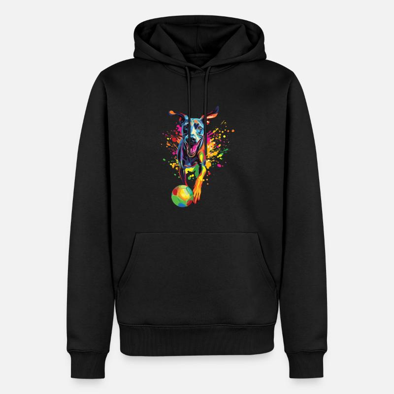 Windhund - Männer Premium Bio Hoodie - Schwarz