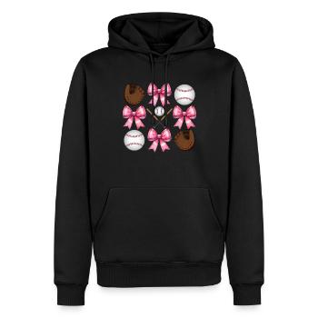 Coquette Bogen Baseballschläger Handschuhe Catcher - Männer Premium Bio Hoodie - Schwarz - Vorne - Nico (187cm)