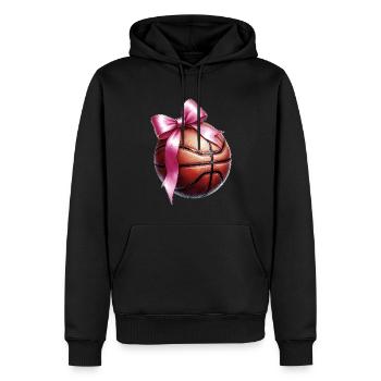 Coquette noeud basketteur Basketteur Fête des Mères Rose - Sweat à capuche Premium bio Homme - noir - Devant - Nico (187cm)