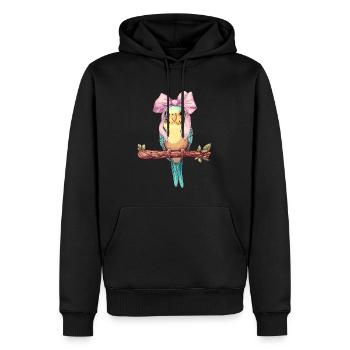 Coquette Cockatiel Perruche Perroquet - Sweat à capuche Premium bio Homme - noir - Devant - Nico (187cm)