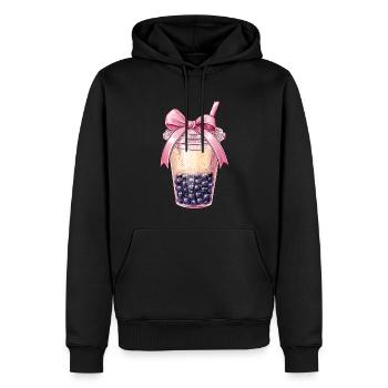 Coquette Bow Boba Tea Bubble Tea Mothers Day - Men’s Premium Organic Hoodie - black - Front - Nico (187cm)