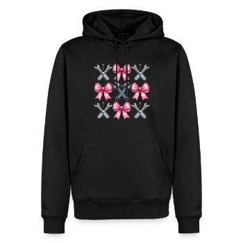 Coquette Bogen Mechaniker Schraubenschlüssel rosa - Männer Premium Bio Hoodie - Schwarz - Vorne - Nico (187cm)