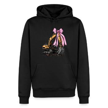 Coquette Bow Excavatrice Opérateur Construction HEO - Sweat à capuche Premium bio Homme - noir - Devant - Nico (187cm)