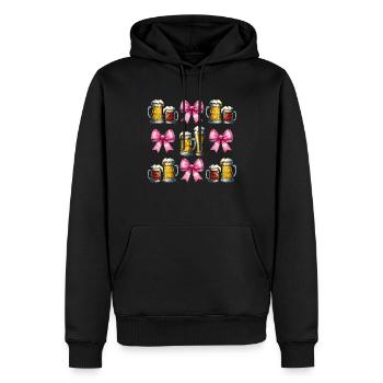 Bière artisanale Coquette Bow Brasserie de la fête des mères - Sweat à capuche Premium bio Homme - noir - Devant - Nico (187cm)