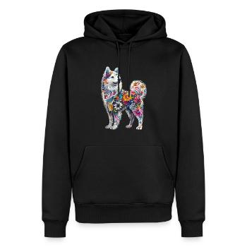 Samojede - Männer Premium Bio Hoodie - Schwarz - Vorne - Nico (187cm)