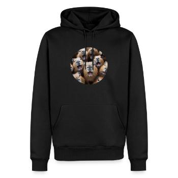 Wasserschwein - Männer Premium Bio Hoodie - Schwarz - Vorne - Nico (187cm)