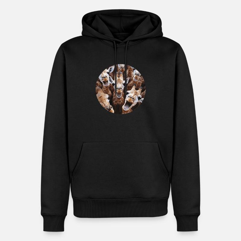Giraffe - Männer Premium Bio Hoodie - Schwarz