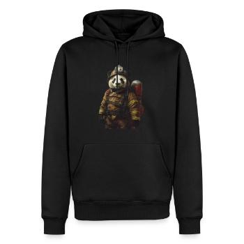 Panda - Männer Premium Bio Hoodie - Schwarz - Vorne - Nico (187cm)