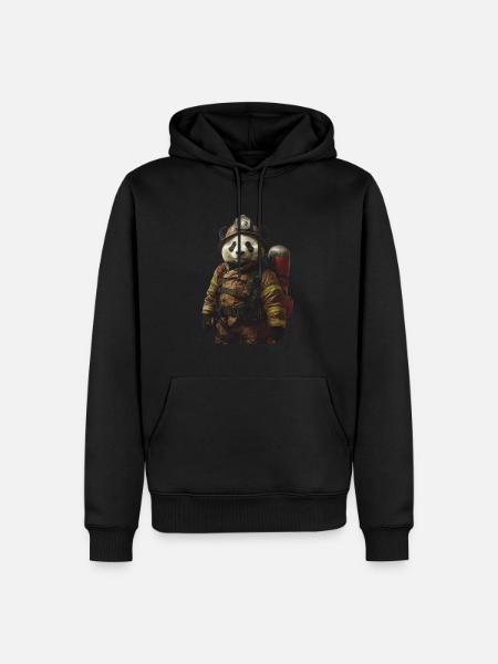 Panda - Männer Premium Bio Hoodie - Schwarz