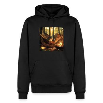 Frosch - Männer Premium Bio Hoodie - Schwarz - Vorne - Nico (187cm)