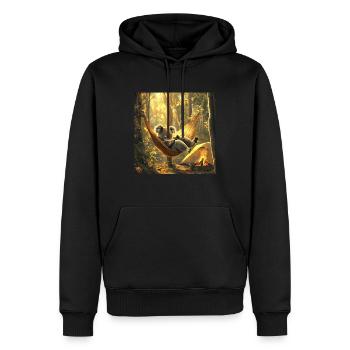 Koala - Männer Premium Bio Hoodie - Schwarz - Vorne - Nico (187cm)