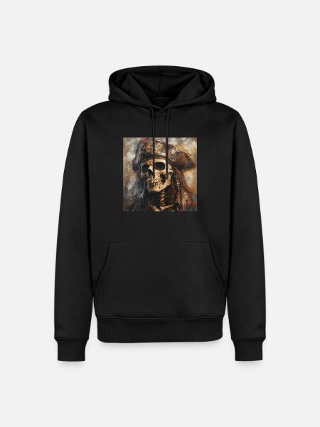 Piratenskelett - Männer Premium Bio Hoodie - Schwarz