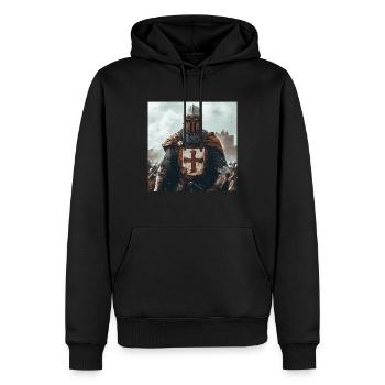 Soldat Krieger - Männer Premium Bio Hoodie - Schwarz - Vorne - Nico (187cm)