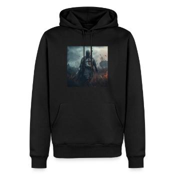 Soldat Krieger - Männer Premium Bio Hoodie - Schwarz - Vorne - Nico (187cm)