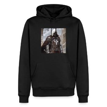 Soldat Krieger - Männer Premium Bio Hoodie - Schwarz - Vorne - Nico (187cm)