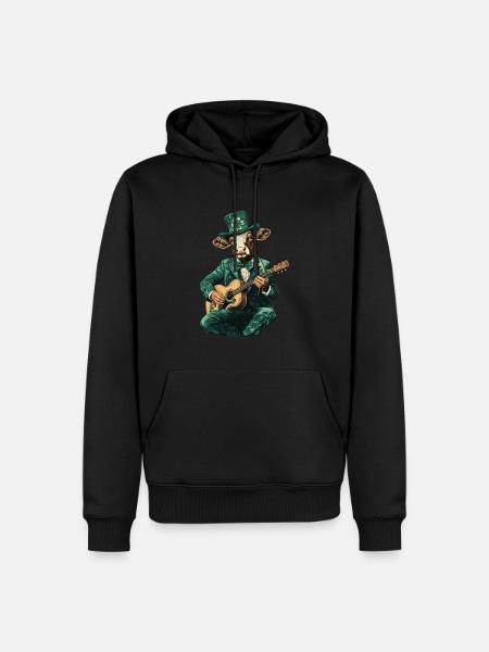 Kuh - Männer Premium Bio Hoodie - Schwarz