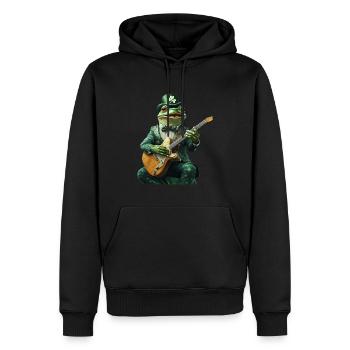 Frosch - Männer Premium Bio Hoodie - Schwarz - Vorne - Nico (187cm)