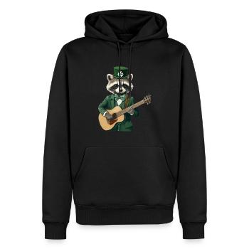 Waschbär - Männer Premium Bio Hoodie - Schwarz - Vorne - Nico (187cm)
