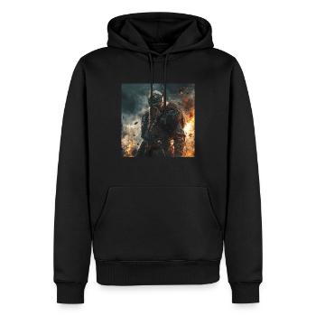 Wikinger - Männer Premium Bio Hoodie - Schwarz - Vorne - Nico (187cm)