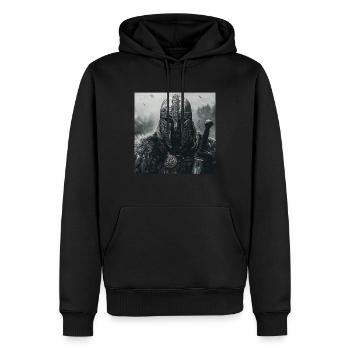 Wikinger - Männer Premium Bio Hoodie - Schwarz - Vorne - Nico (187cm)