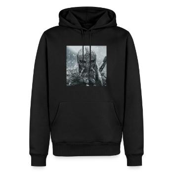 Wikinger - Männer Premium Bio Hoodie - Schwarz - Vorne - Nico (187cm)