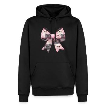 Coquette Bogen Perserkatze Mama Muster Rosa - Männer Premium Bio Hoodie - Schwarz - Vorne - Nico (187cm)
