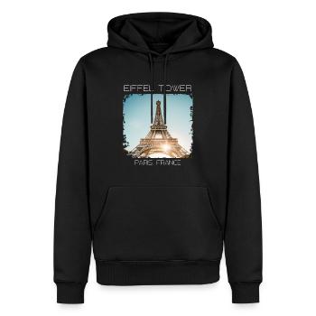 Eiffelturm - Männer Premium Bio Hoodie - Schwarz - Vorne - Nico (187cm)