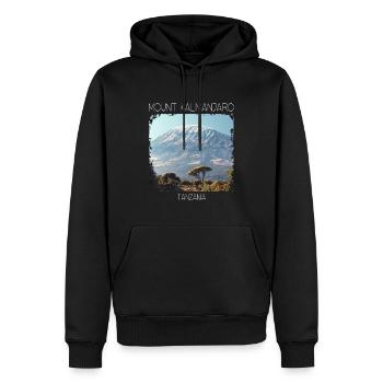 Berg Kalimanjaro - Männer Premium Bio Hoodie - Schwarz - Vorne - Nico (187cm)