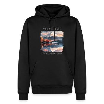 Berg Fuji - Männer Premium Bio Hoodie - Schwarz - Vorne - Nico (187cm)