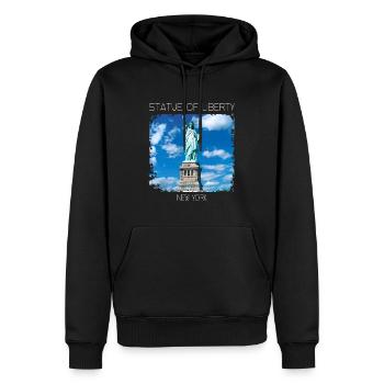 Freiheitsstatue - Männer Premium Bio Hoodie - Schwarz - Vorne - Nico (187cm)