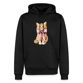 Coquette Schleife Orange Katze Tabby Katze - Männer Premium Bio Hoodie - Schwarz - Vorne - Nico (187cm)