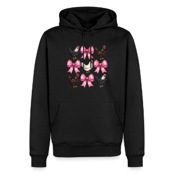Coquette Bow Hühnerfarm Bauernhof Rosa Mothers Day - Männer Premium Bio Hoodie - Schwarz - Vorne - Nico (187cm)