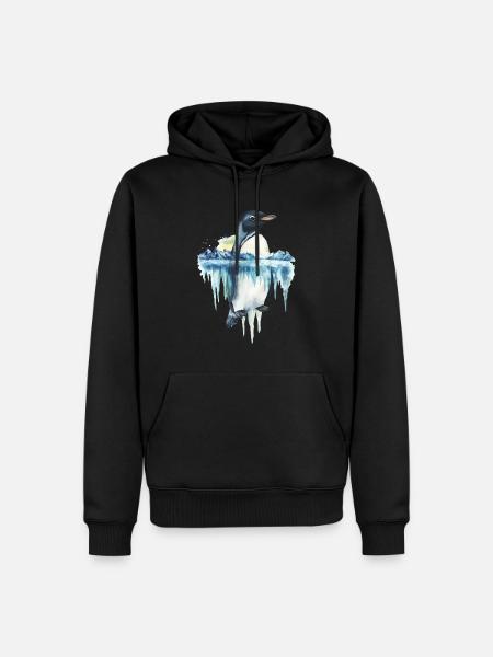 Pinguin - Männer Premium Bio Hoodie - Schwarz