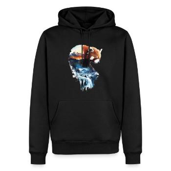 Roter Panda - Männer Premium Bio Hoodie - Schwarz - Vorne - Nico (187cm)