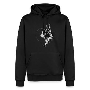 Boston Terrier - Männer Premium Bio Hoodie - Schwarz - Vorne - Nico (187cm)