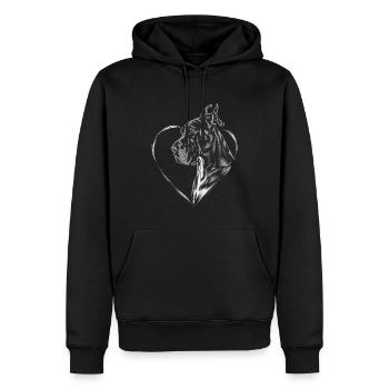 Deutsche Dogge - Männer Premium Bio Hoodie - Schwarz - Vorne - Nico (187cm)