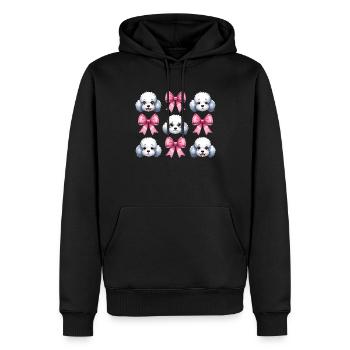 Coquette noeud caniche chien maman noeud rose - Sweat à capuche Premium bio Homme - noir - Devant - Nico (187cm)
