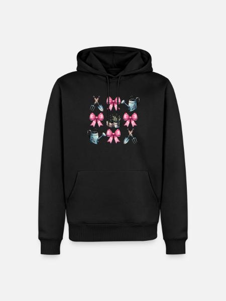 Coquette Bow Gardening Gardener Tools - Men’s Premium Organic Hoodie - black
