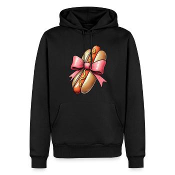 Coquette Schleife Hot Dog Hotdog Muttertag Rosa - Männer Premium Bio Hoodie - Schwarz - Vorne - Nico (187cm)
