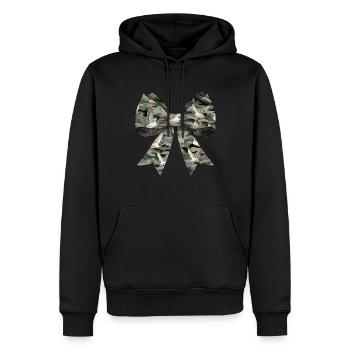 Coquette Arc Canard Chasse Chasseur Camouflage Ruban - Sweat à capuche Premium bio Homme - noir - Devant - Nico (187cm)