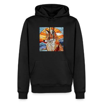 Fuchs - Männer Premium Bio Hoodie - Schwarz - Vorne - Nico (187cm)