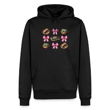 Coquette noeud sushi cuisine japonaise ruban rose - Sweat à capuche Premium bio Homme - noir - Devant - Nico (187cm)