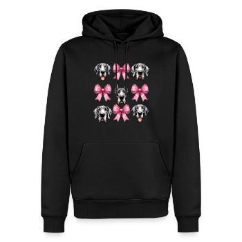 Coquette noeud Dogue Allemand Chien Maman Rose - Sweat à capuche Premium bio Homme - noir - Devant - Nico (187cm)