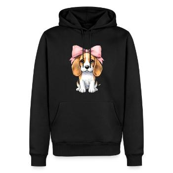 Coquette Schleife Beagle Hund Mama Rosa Band - Männer Premium Bio Hoodie - Schwarz - Vorne - Nico (187cm)