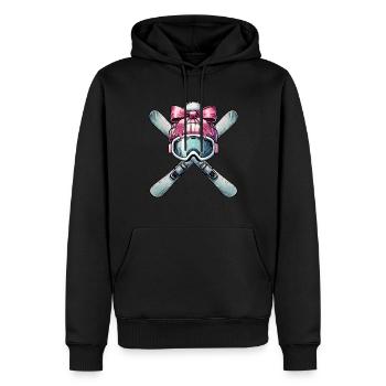 Coquette Bogen Skifahren Ski Mom Mütter Tag rosa - Männer Premium Bio Hoodie - Schwarz - Vorne - Nico (187cm)