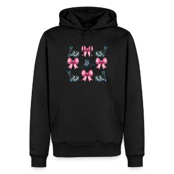 Coquette Bogen Skifahren Ski Mom Mütter Tag rosa - Männer Premium Bio Hoodie - Schwarz - Vorne - Nico (187cm)