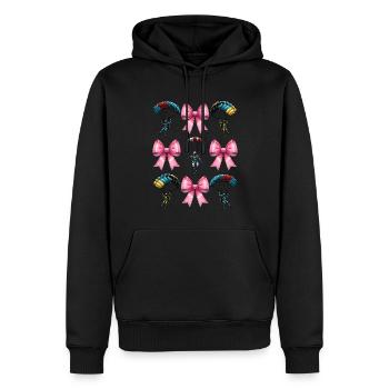 Coquette Bow Parachutisme - Sweat à capuche Premium bio Homme - noir - Devant - Nico (187cm)